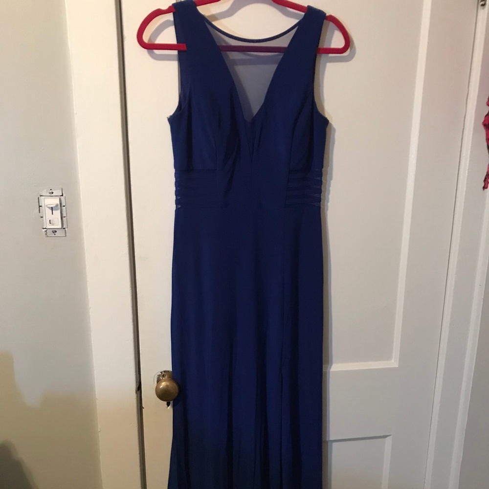 Blue gown w sheer detailing